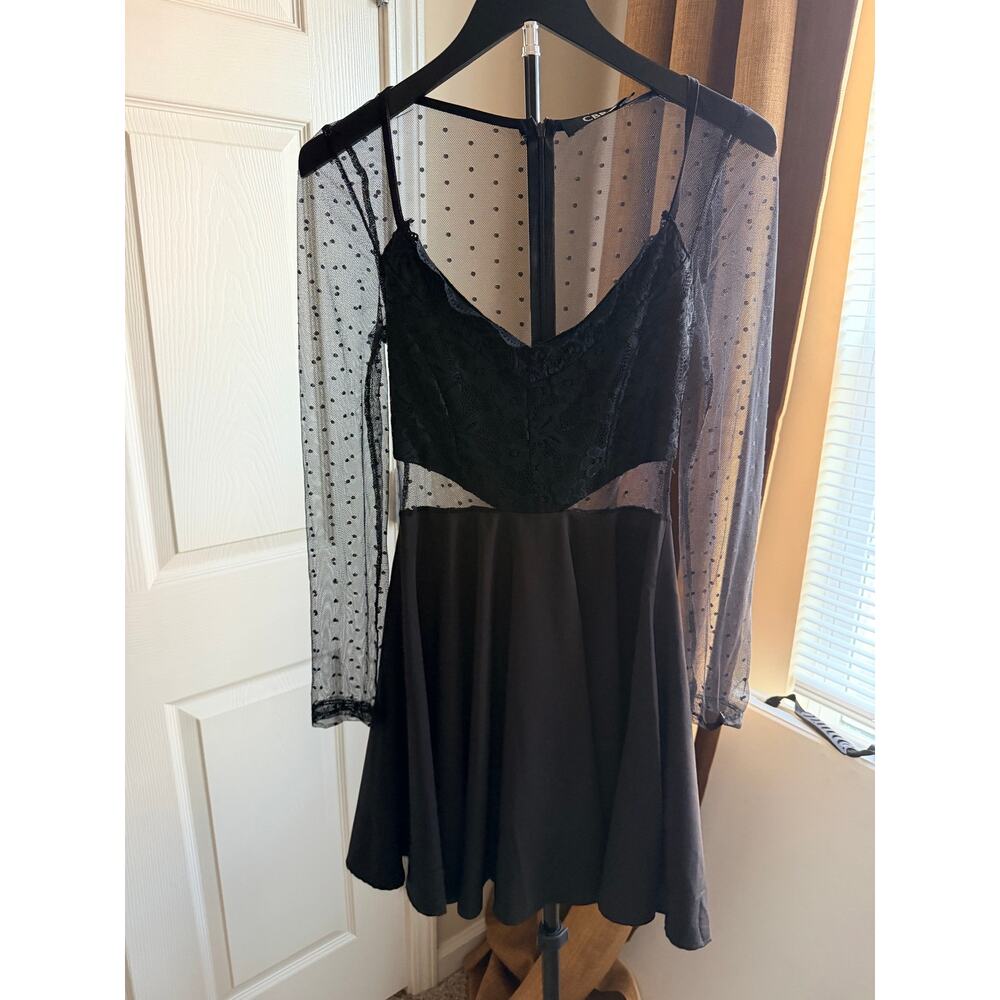 3 for $9 CBR Lace Sheer Swiss Dot LBD Little Black Dress EUC S